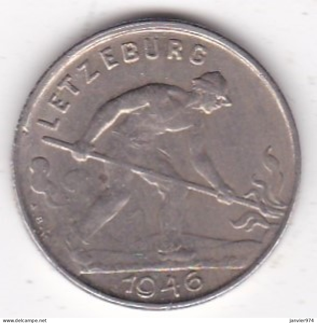 Letzeburg – Luxembourg . 1 Franc 1946, Charlotte, En Cupronickel, KM# 46.1 - Luxemburgo