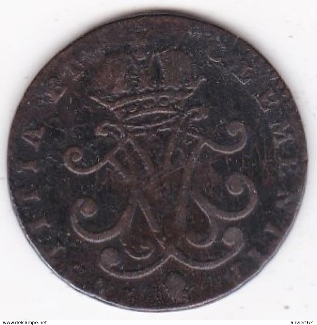 Luxembourg , 2 Liards 1759 Bruxelles, Marie-Thérèse, En Cuivre, KM# 4 - Luxemburgo