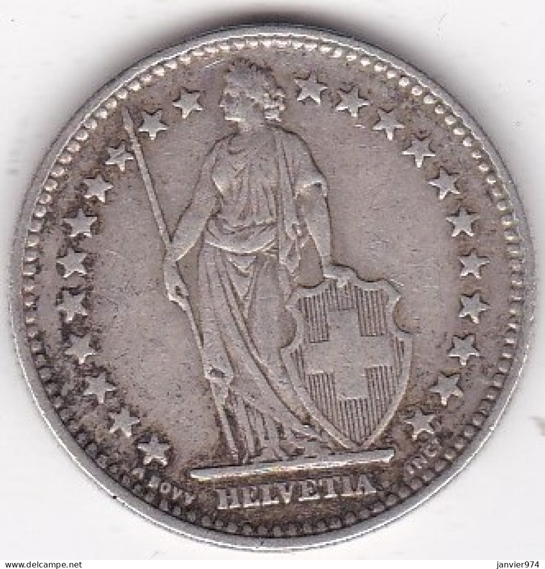 Suisse. 2 Francs 1940 B, En Argent, KM# 21 - 2 Francs
