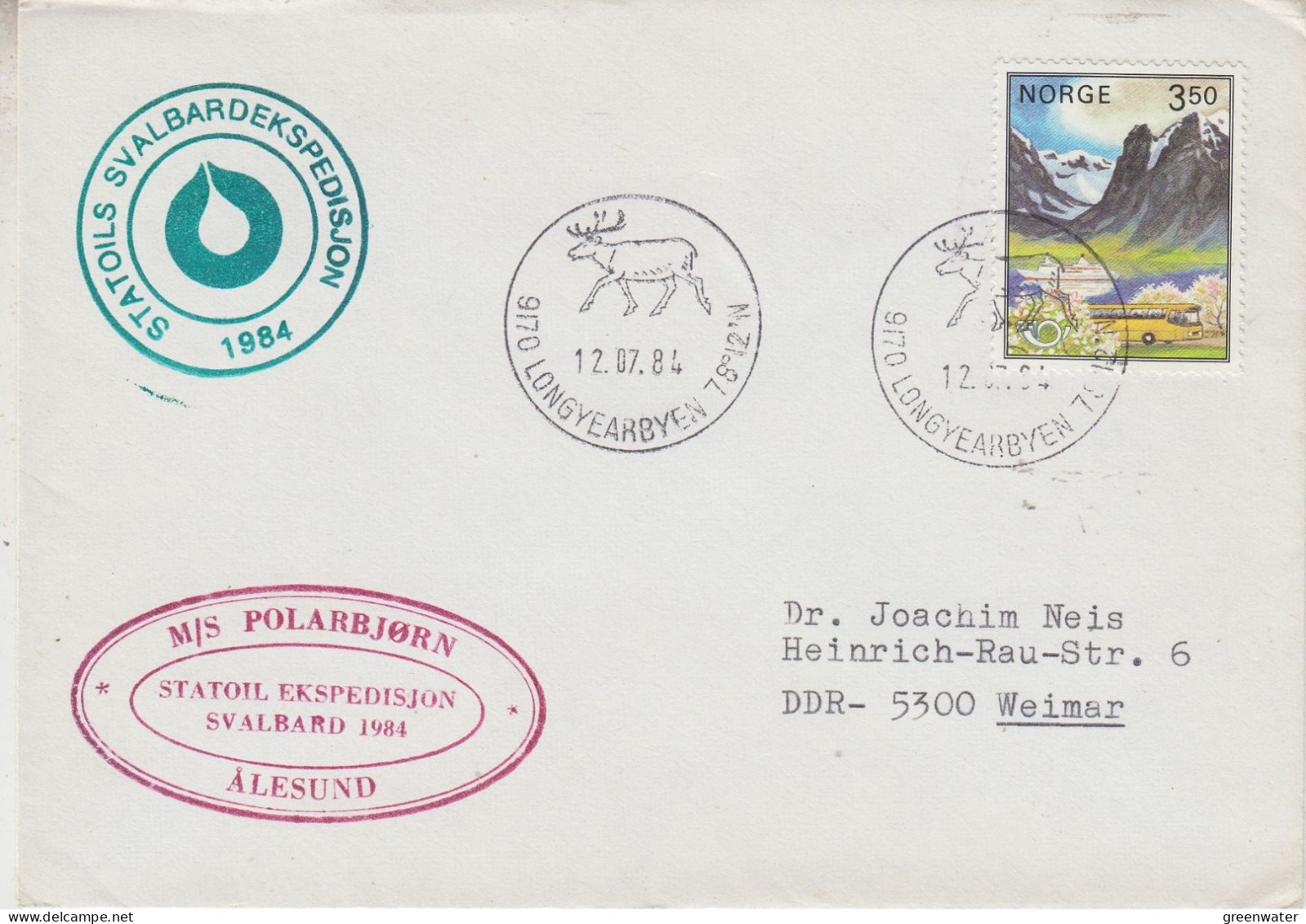 Norway Statoils Svalbardekspedisjon MS Polarbjorn Ca Longyearbyen 12.07.1984 (NG193) - Expéditions Arctiques