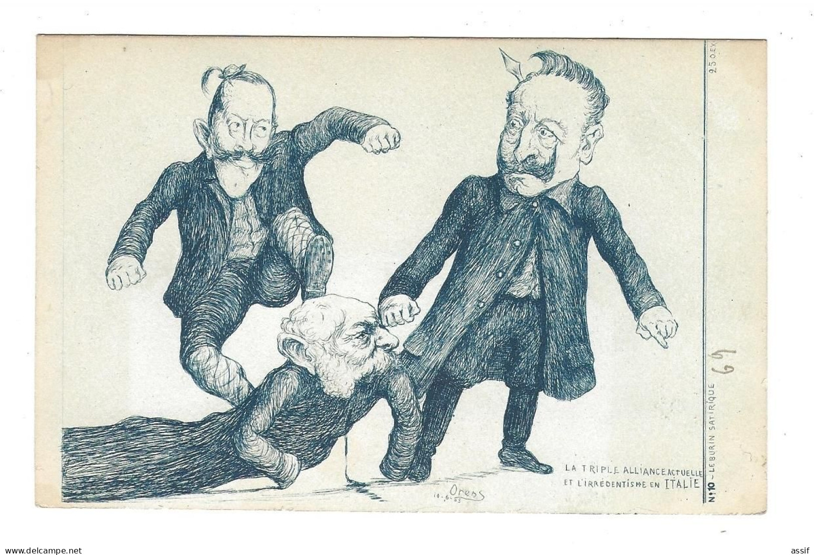ORENS  La Triple Alliance Actuelle Et L'Irrédentisme En Italie    Le Burin Satirique 1903 N° 10 - Orens