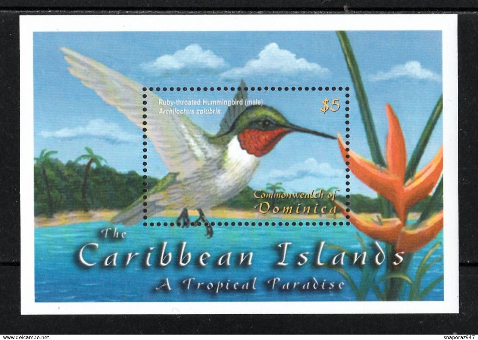 2001 Dominica Birds Caribbean Wildlife Hummingbird Set MNH** 001-4 - Segler & Kolibris