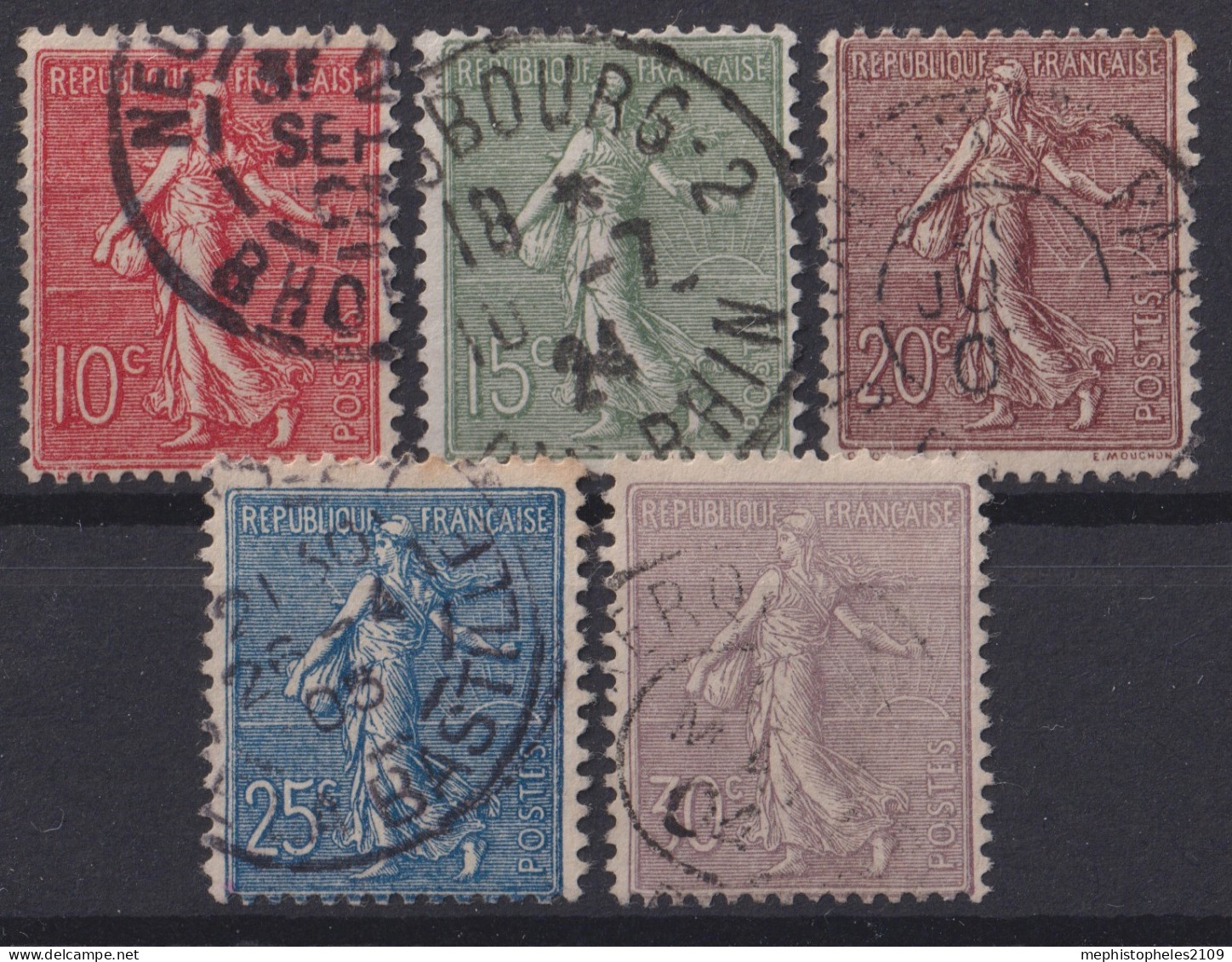 FRANCE 1903 - Canceled - YT 129 - 133 - Usati