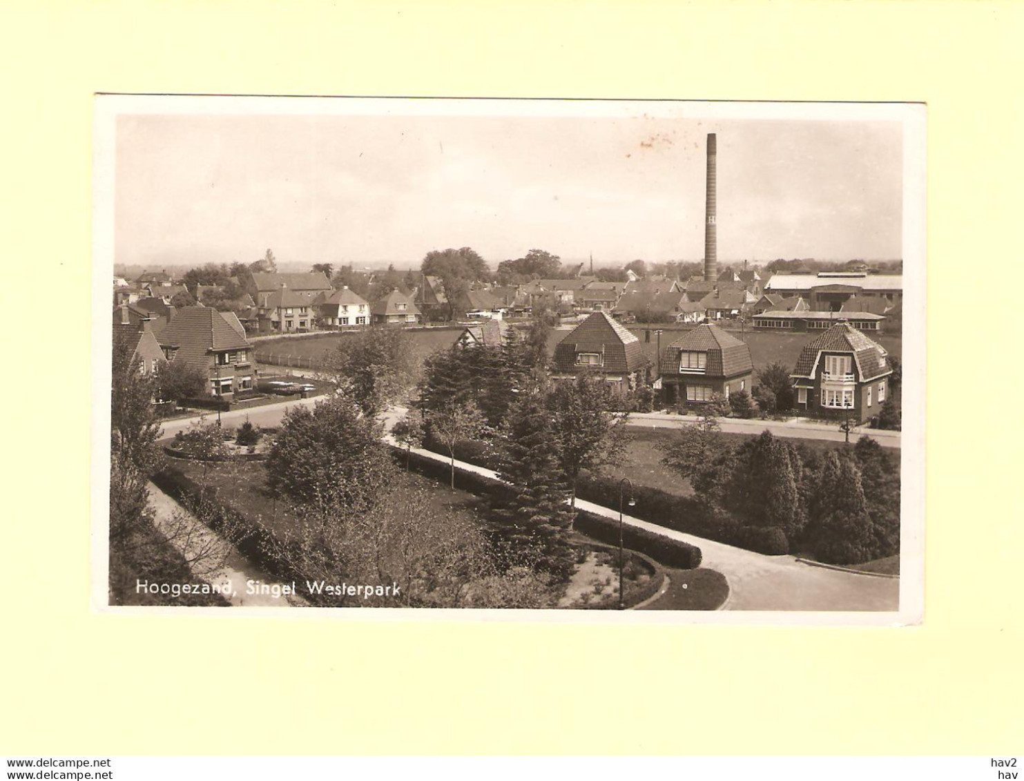 Hoogezand Panorama Singel Westerpark 1952 RY46336 - Hoogezand