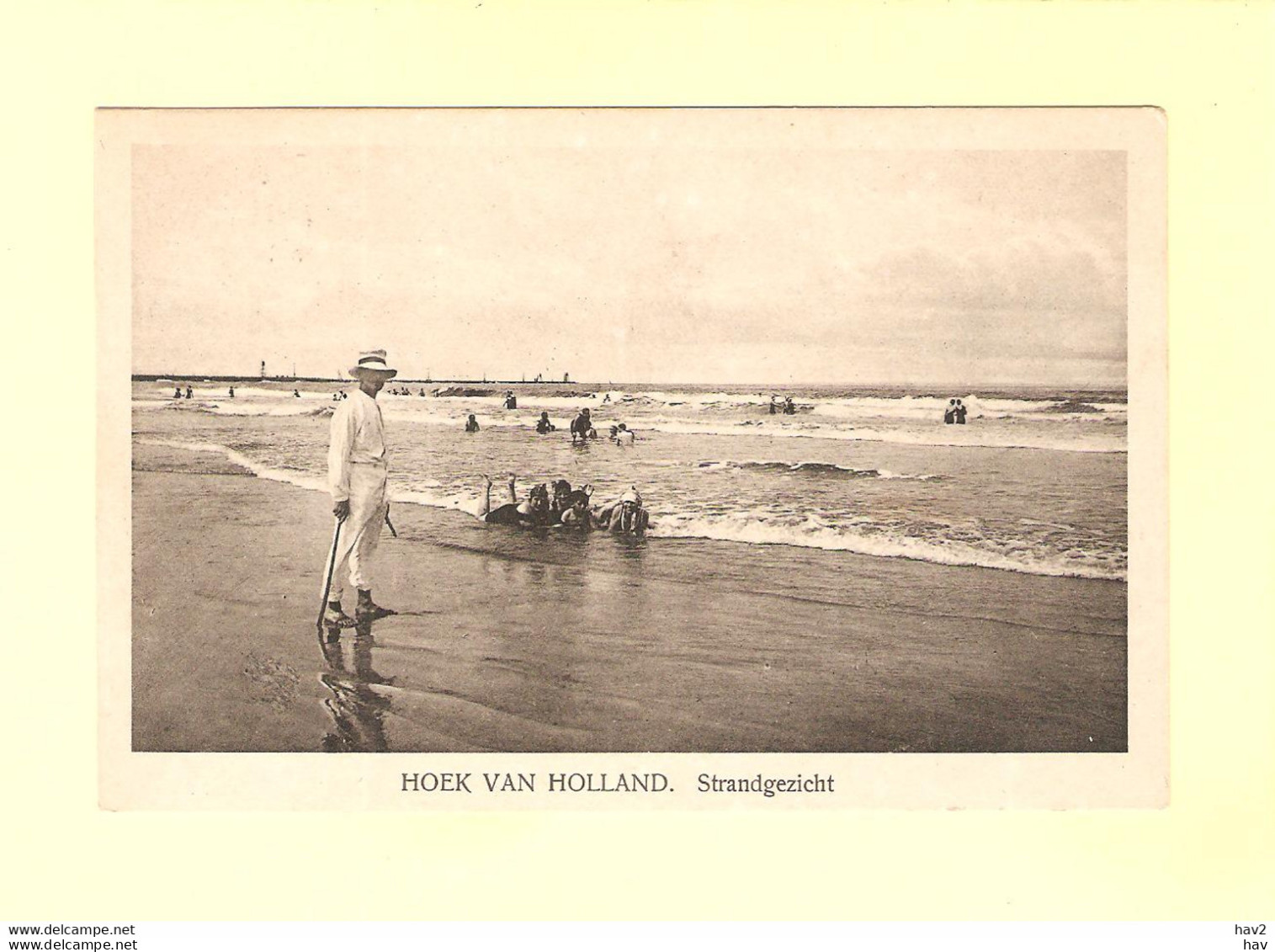 Hoek Van Holland Wandelaar Aan Strand 1929 RY46944 - Hoek Van Holland