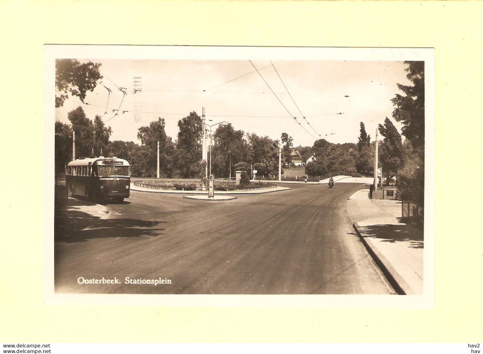 Oosterbeek Trolleybus Stationsplein 1952 RY46581 - Oosterbeek