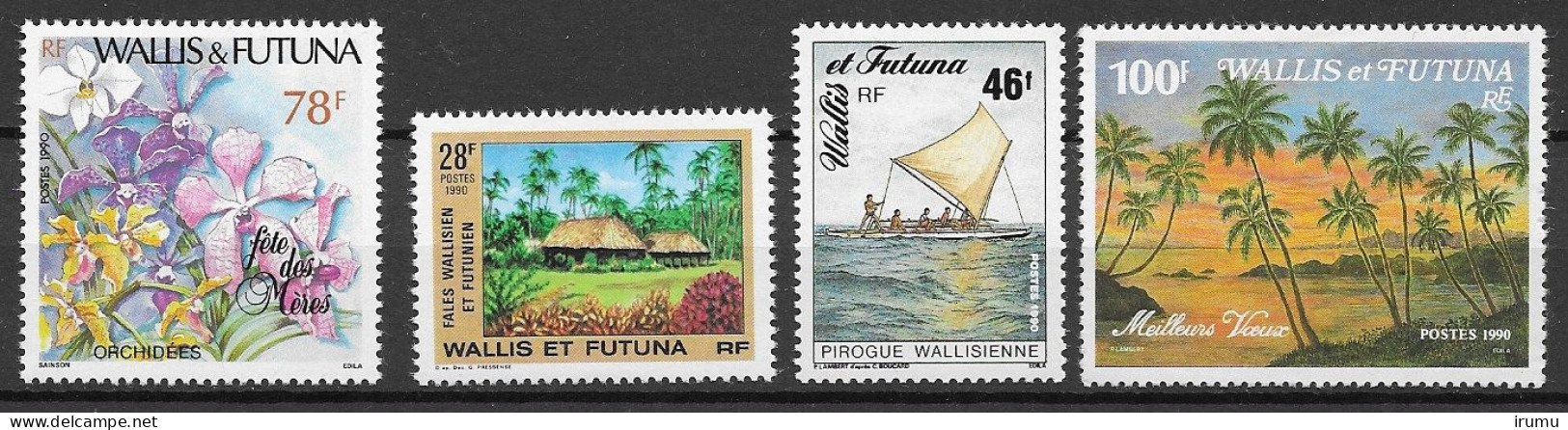 Wallis & Futuna 1990 Y&T 397, 402, 404, 404A ** (SN 947) - Ongebruikt