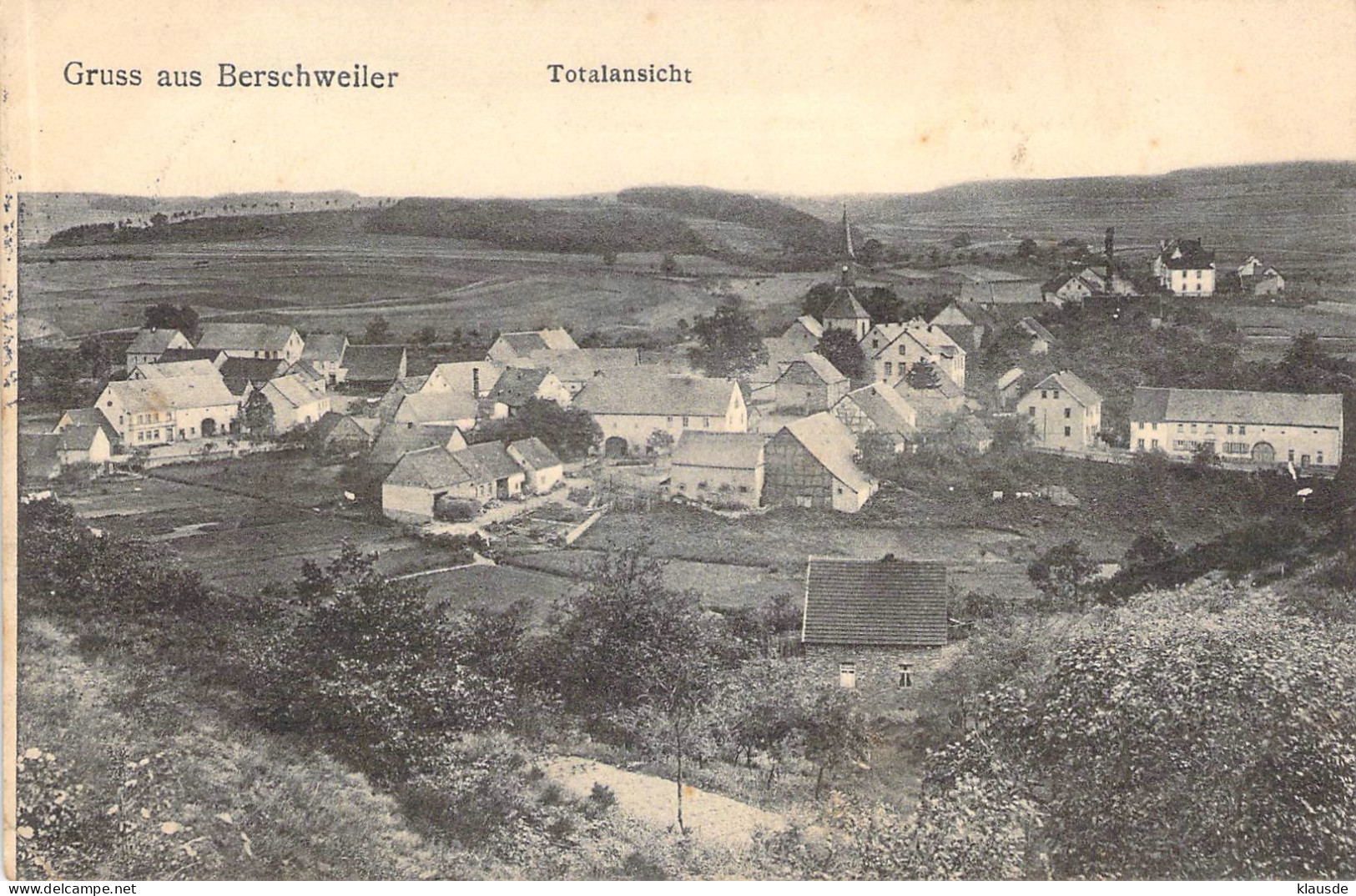 Berschweiler B.Kirn - Totale Bahnpoststempel Gel.1912 - Kirn