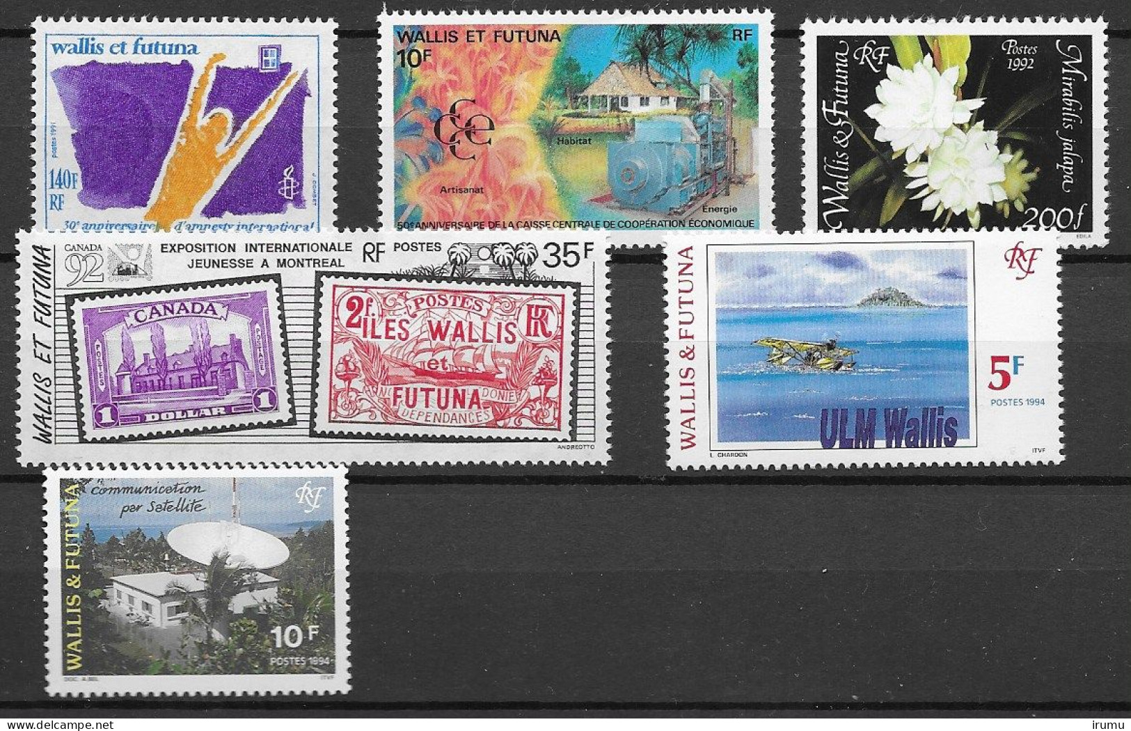 Wallis & Futuna 1991-4 Y&T 417,419,426,443,464,467 ** (SN 950) - Nuevos