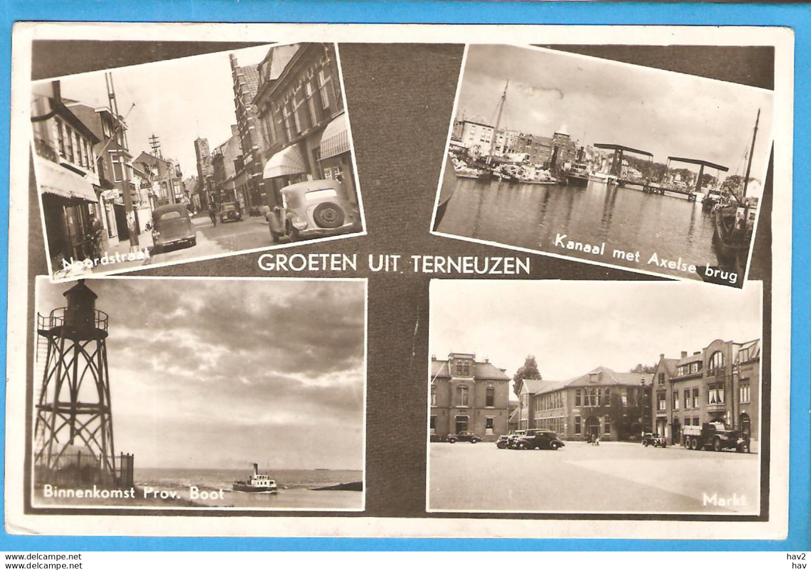 Terneuzen Groeten Uit 4-luik 1948 RY48341 - Terneuzen