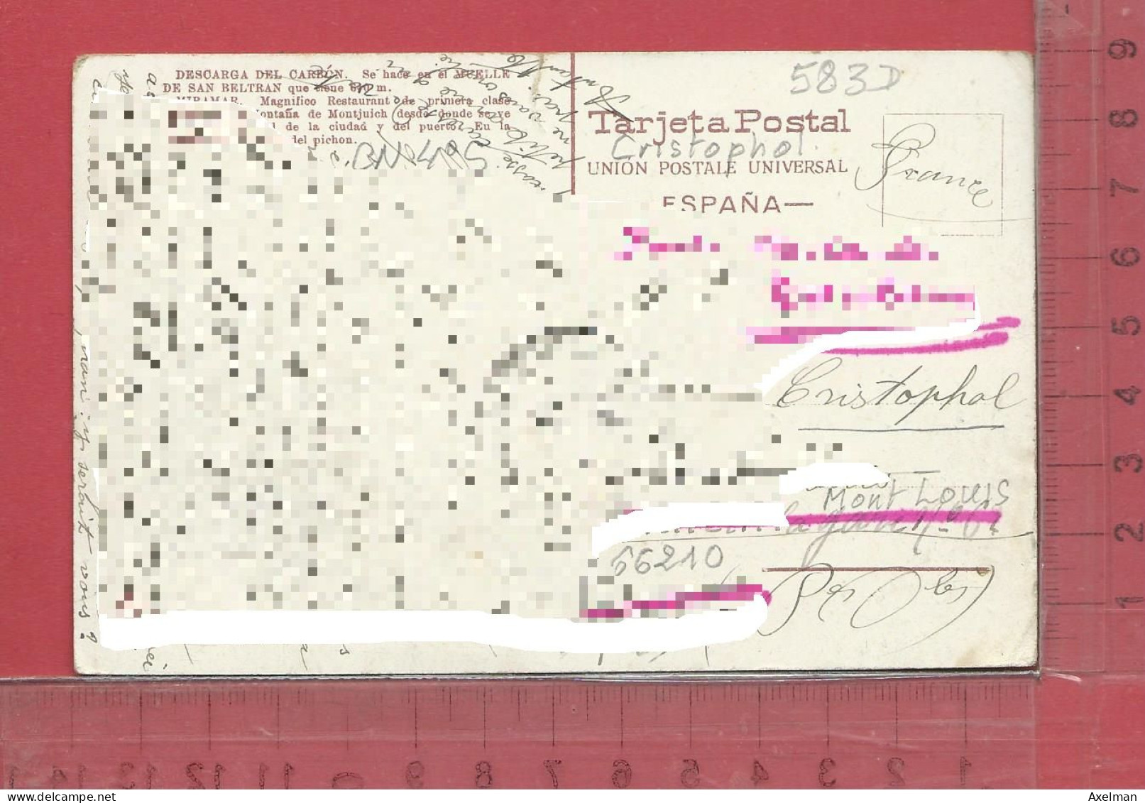 CARTE NOMINATIVE :  CRISTOPHOL  à  66210  Mont-Louis - Genealogie