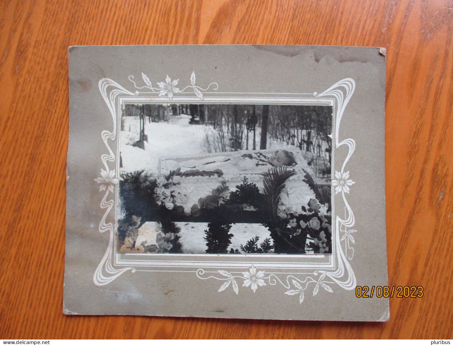 POST MORTEM FUNERAL DEAD CHILD LITTLE GIRL , PHOTO ON CARDBOARD - Funérailles