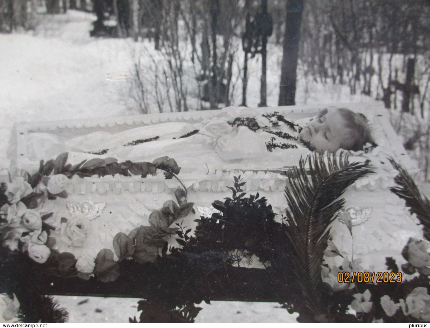 POST MORTEM FUNERAL DEAD CHILD LITTLE GIRL , PHOTO ON CARDBOARD - Funerali