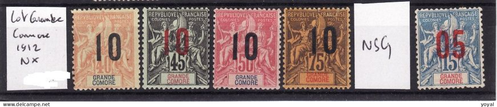 Lot Grande Comores 1912  C 484 - Nuevos