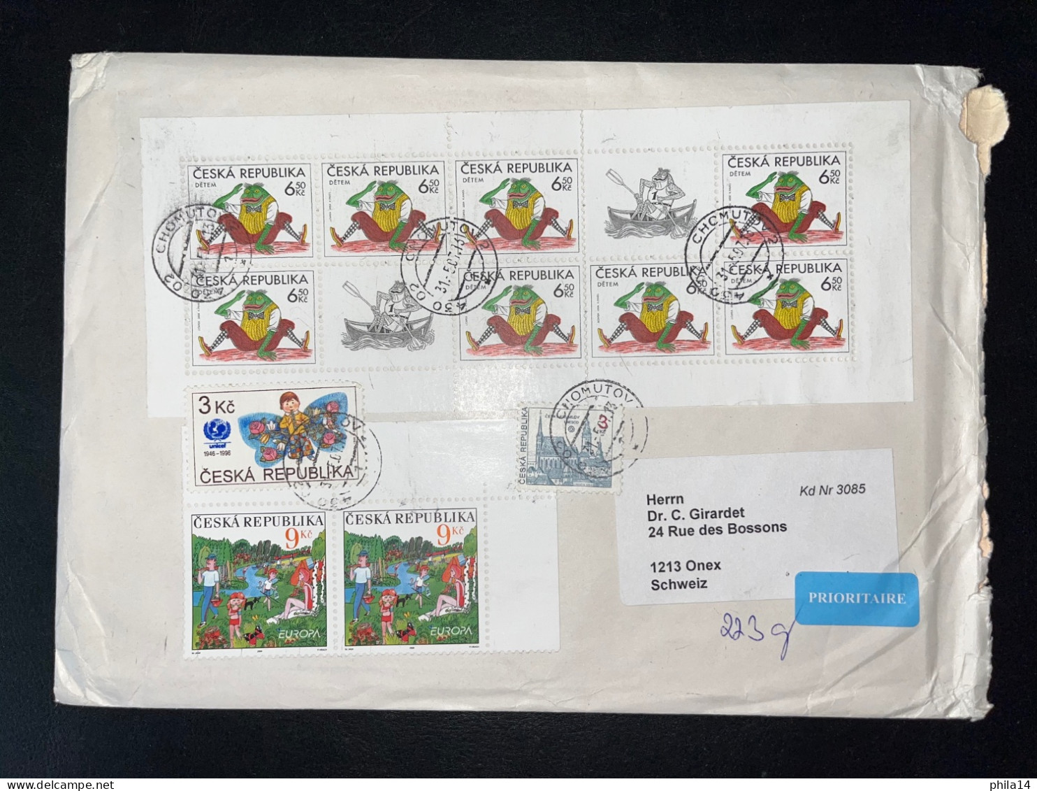 ENVELOPPE TCHECOSLOVAQUIE CHOMUTOV 2 POUR ONEX SUISSE / 1973 - Storia Postale