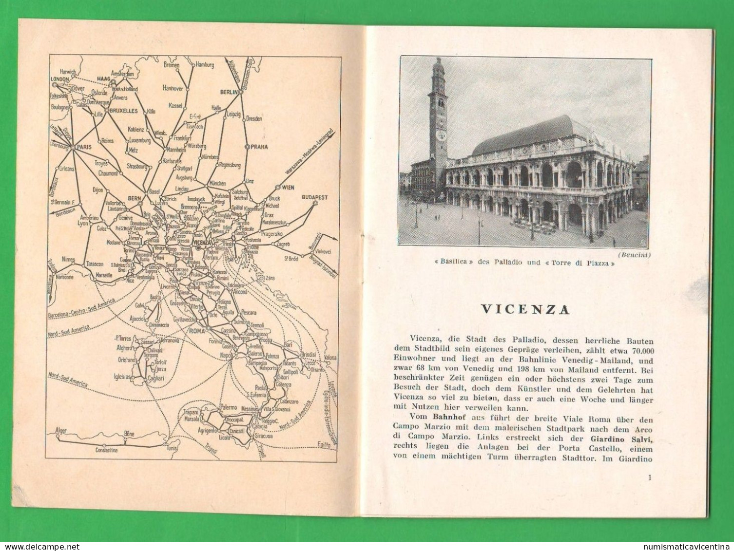 VICENZA Guida Turistica 1932 In Lingua Tedesca - Sonstige & Ohne Zuordnung