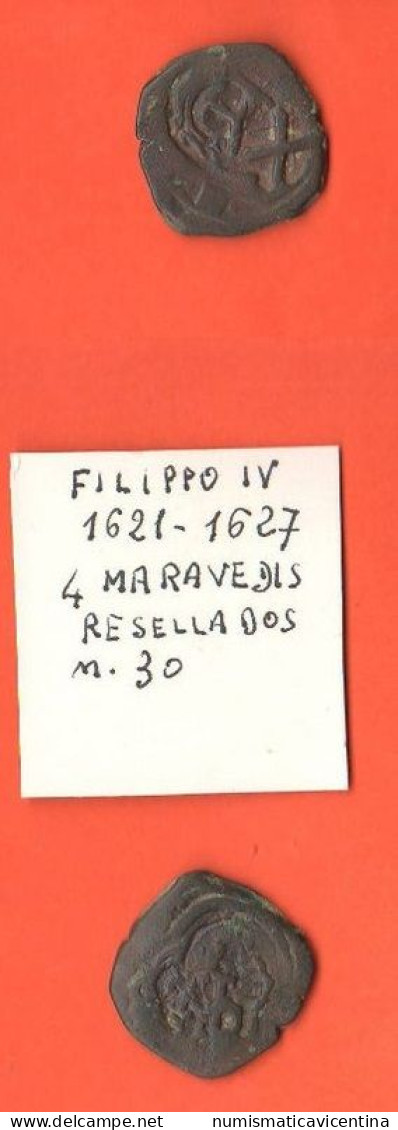 Espana 4 Maravedis 1621 /1667 Spagna Espagne Rey Filippo IV° Copper Coin - Andere & Zonder Classificatie