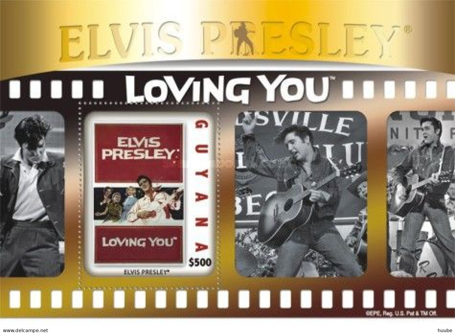 Guyana, 2010, Mi 8079-8082, Elvis Presley In The Movie "Lovin You" (1957), 4 Blocks 827-830, MNH - Elvis Presley