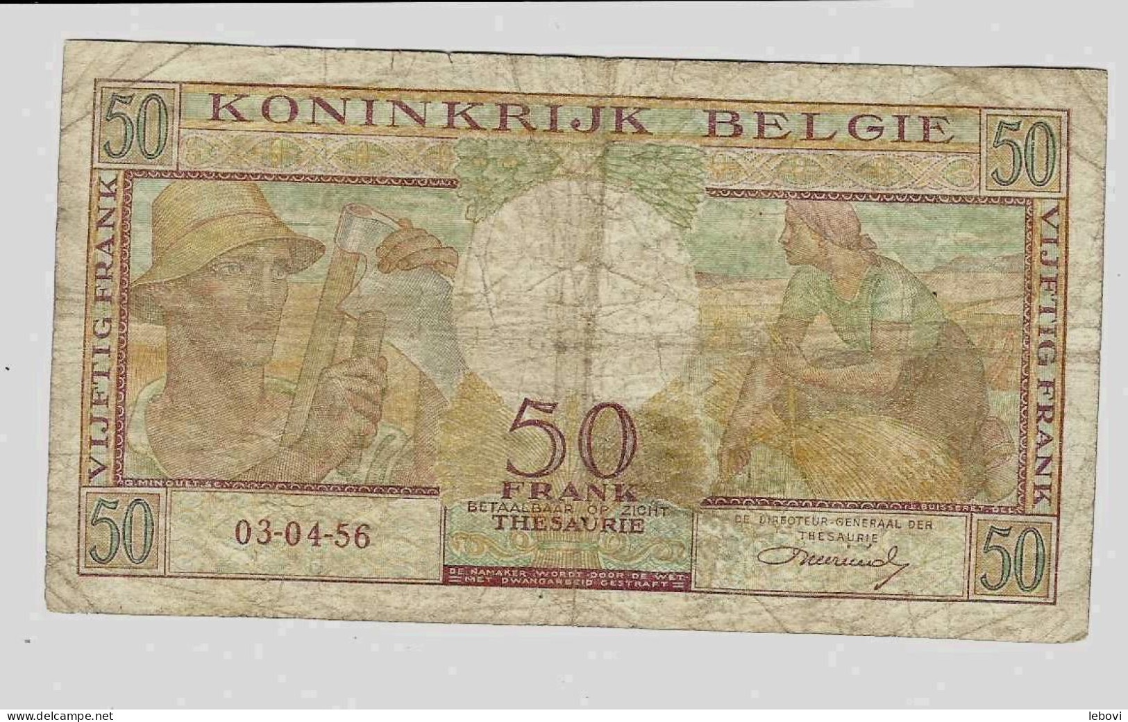 Belgique 50 FRANCS 03-04-1956 - Sonstige & Ohne Zuordnung