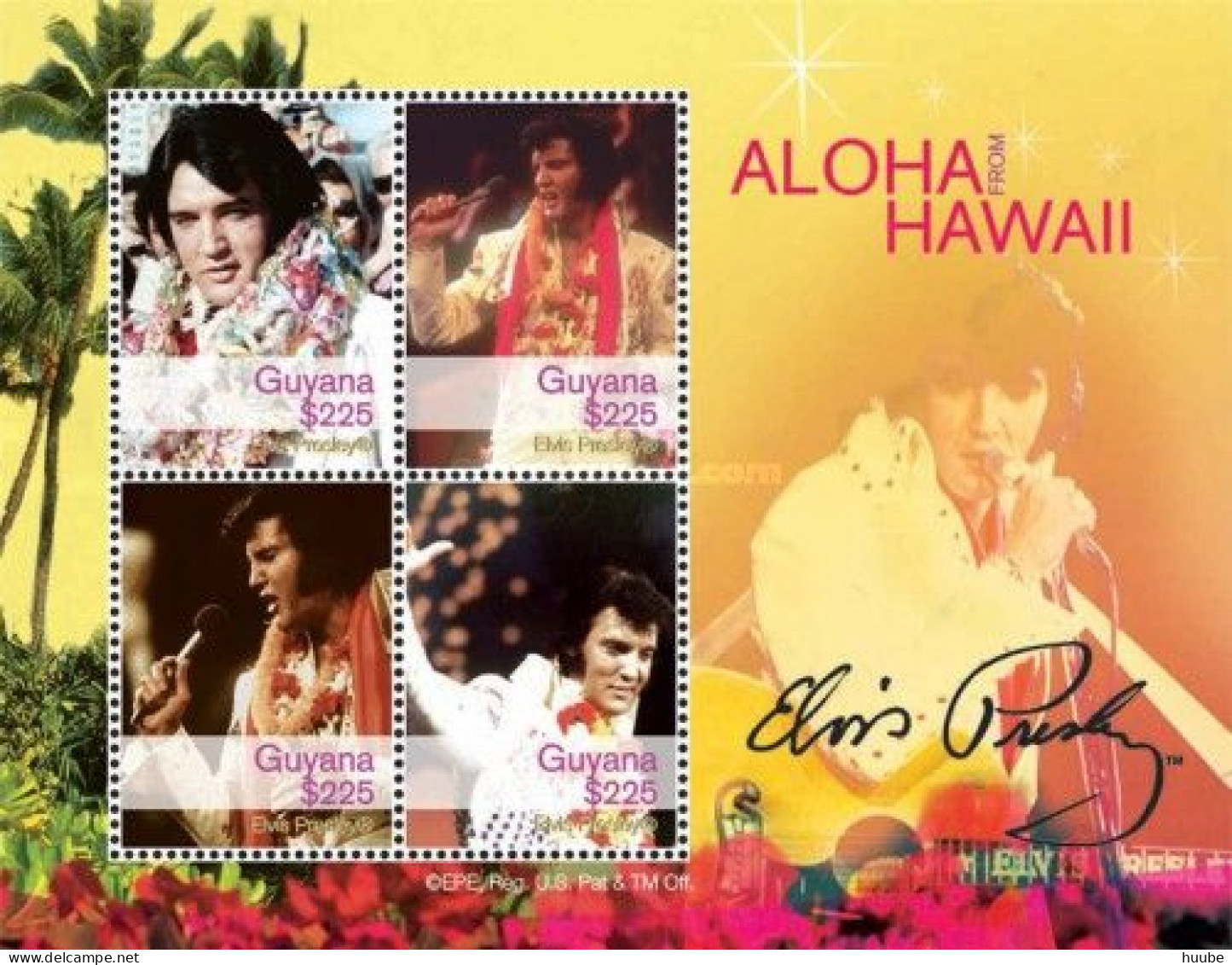 Guyana, 2011, Mi 8242-8249, Elvis Presley, Aloha Hawaii & Jailhouse Rock, 2 Sheets Of 4v, MNH - Elvis Presley