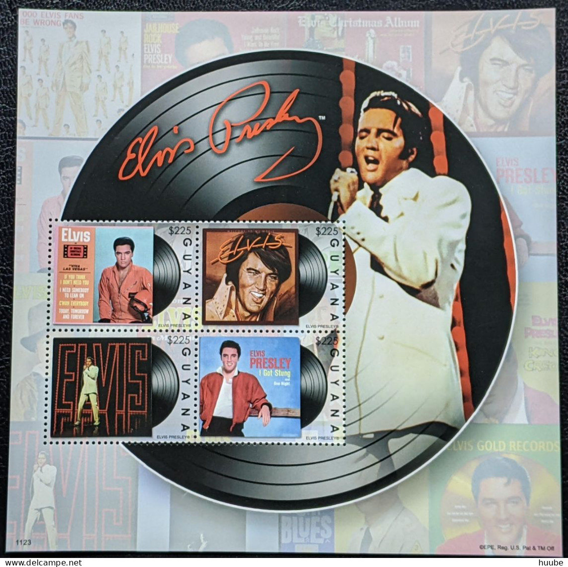 Guyana, 2011, Mi 8234-8241, Elvis Presley, Elvis Records, 2 Sheets Of 4v, MNH - Elvis Presley