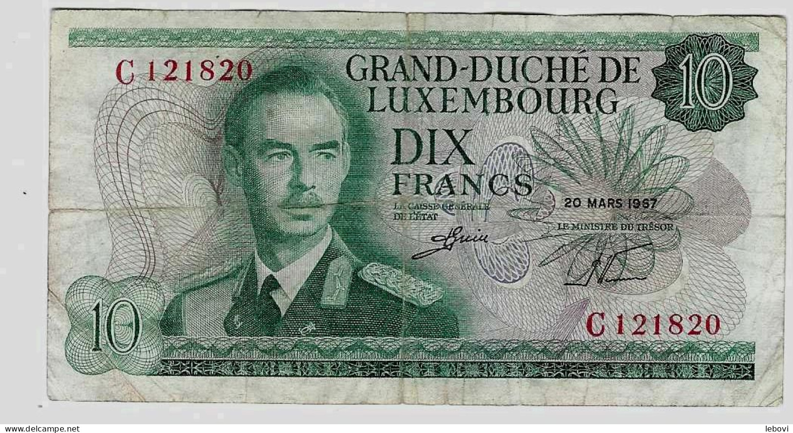 Luxembourg 10 Francs 20-03-1967 - Luxemburgo