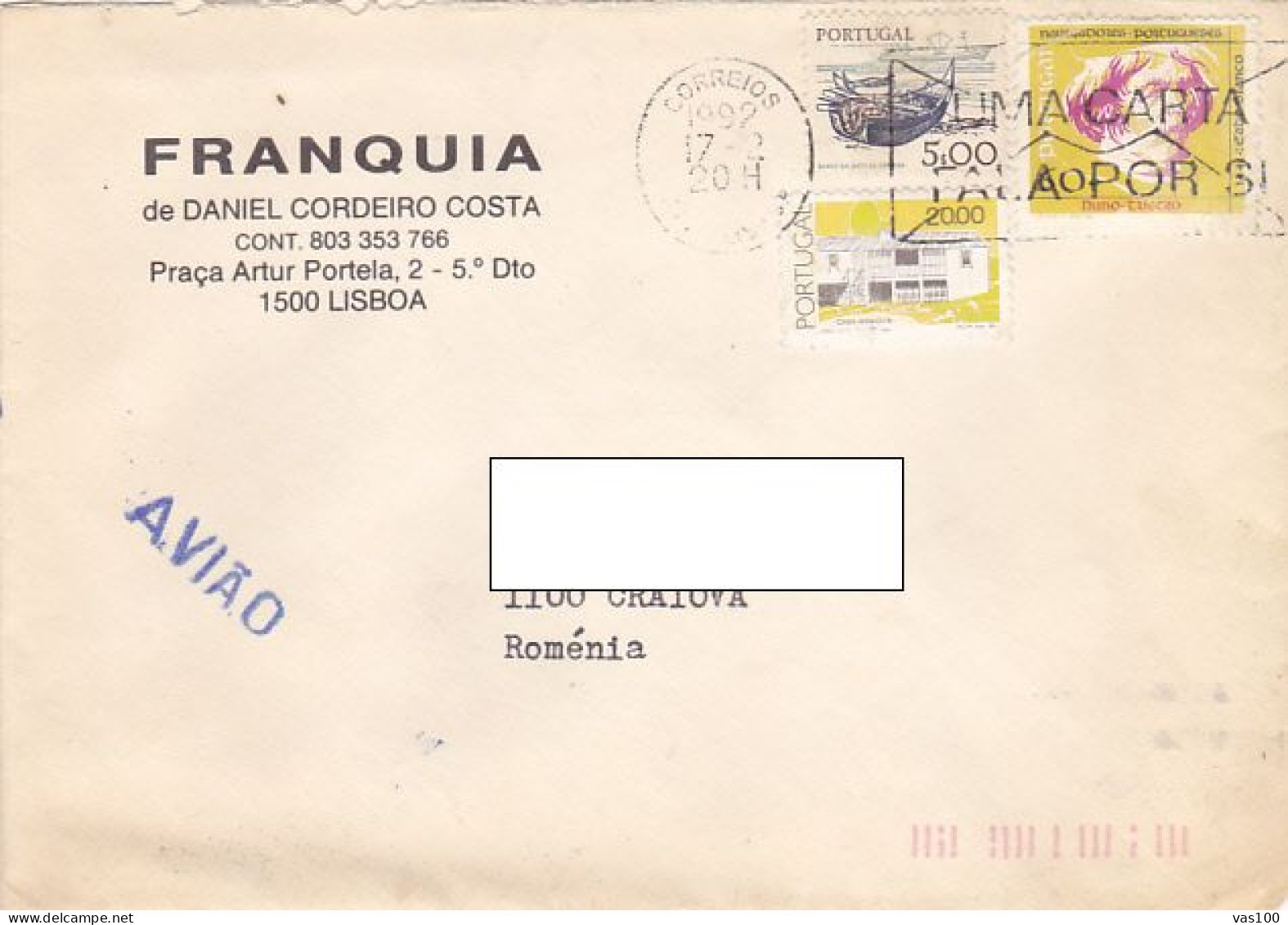 SHIP, BOATS, EXPLORER, SAILOR, HOUSE, STAMPS ON COVER, 1992, PORTUGAL - Brieven En Documenten