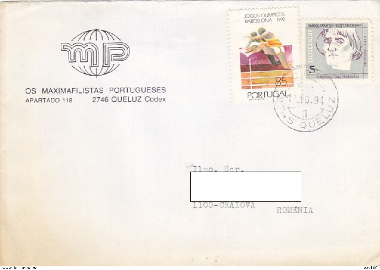 OLYMPIC GAMES, SAILOR, STAMPS ON COVER, 1994, PORTUGAL - Brieven En Documenten