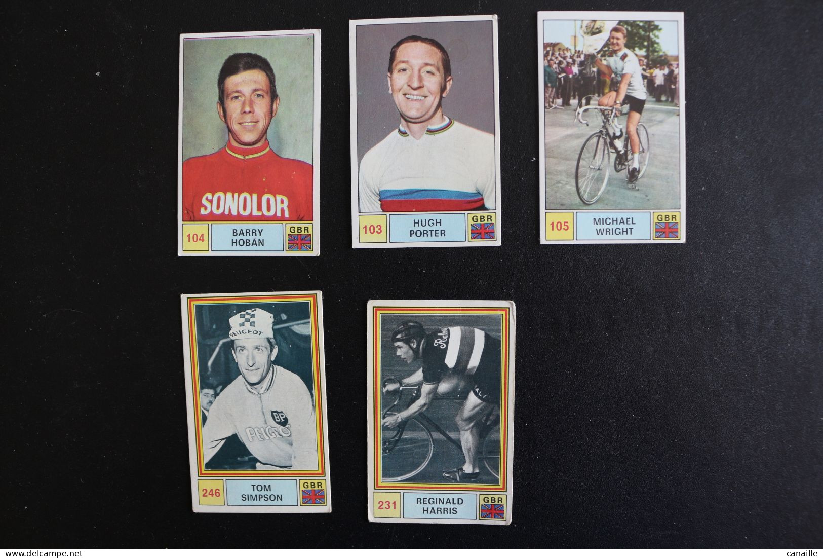 Lot 5 Cartes Panini, Coureur Cyclistes Anglais - SPRINT 71  Cyclistes Tour De France SPRINT 71- - Edition Anglaise