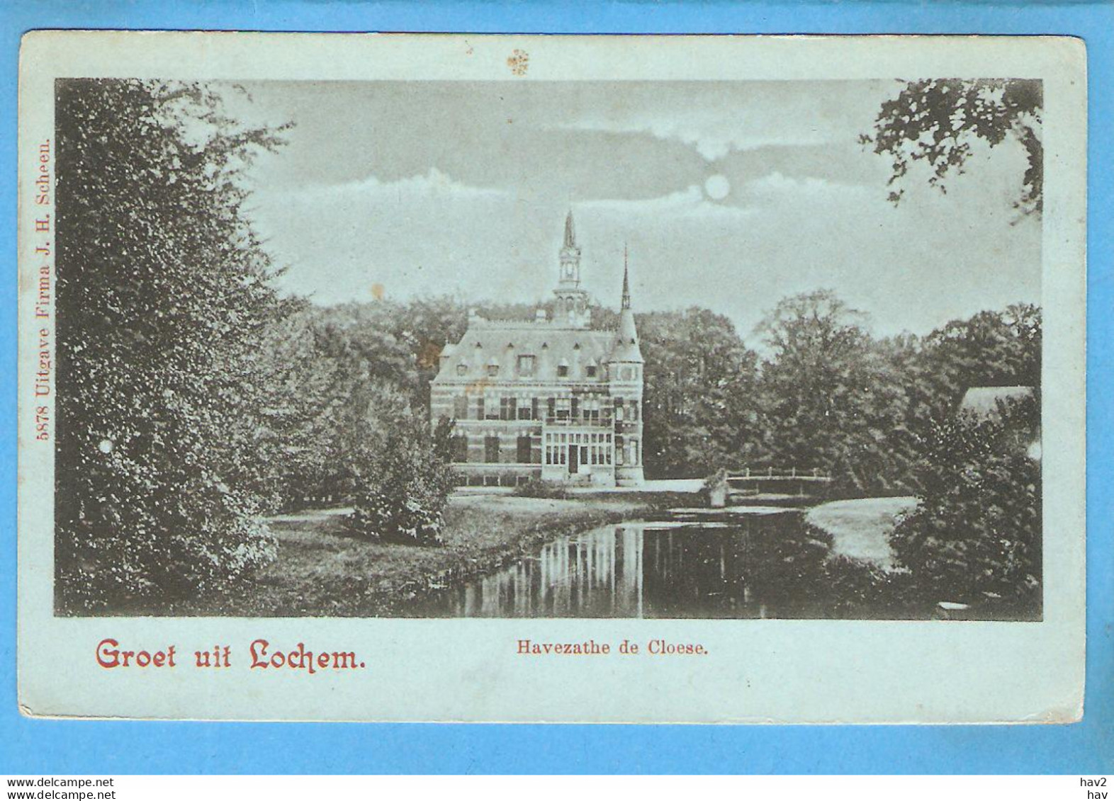 Lochem Litho Met Maan De Cloese Voor 1905 RY54287 - Lochem