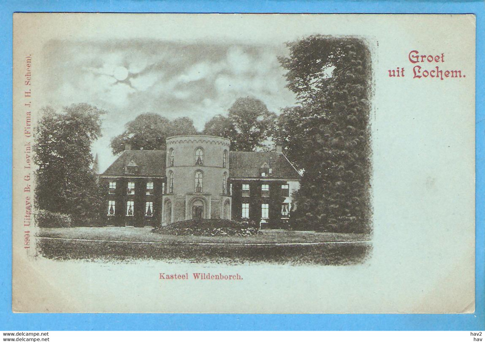 Lochem Kasteel Litho Met Maan Voor 1905 RY53430 - Lochem