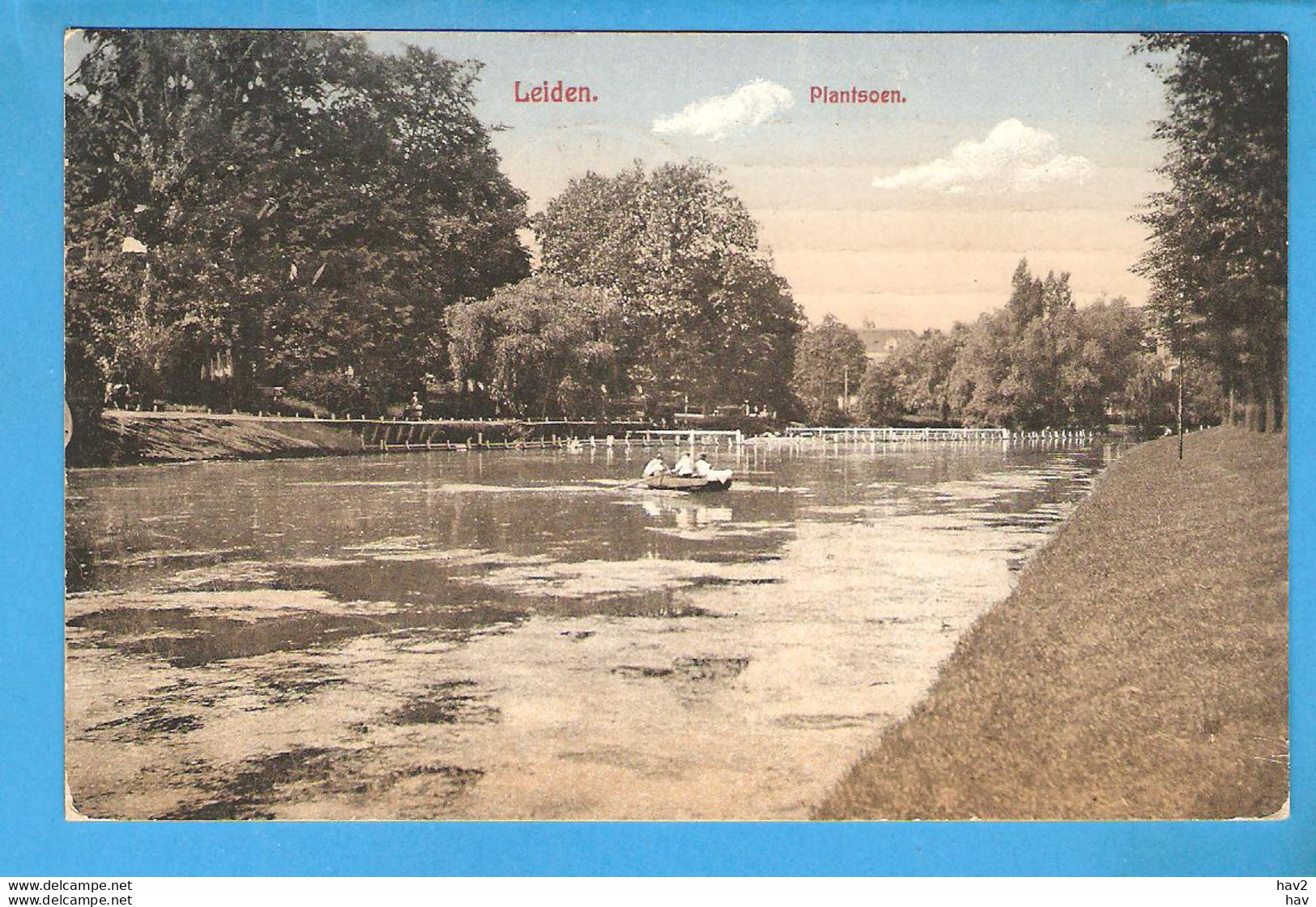 Leiden Plantsoen Vijver Roeibootje 1918 RY49287 - Leiden