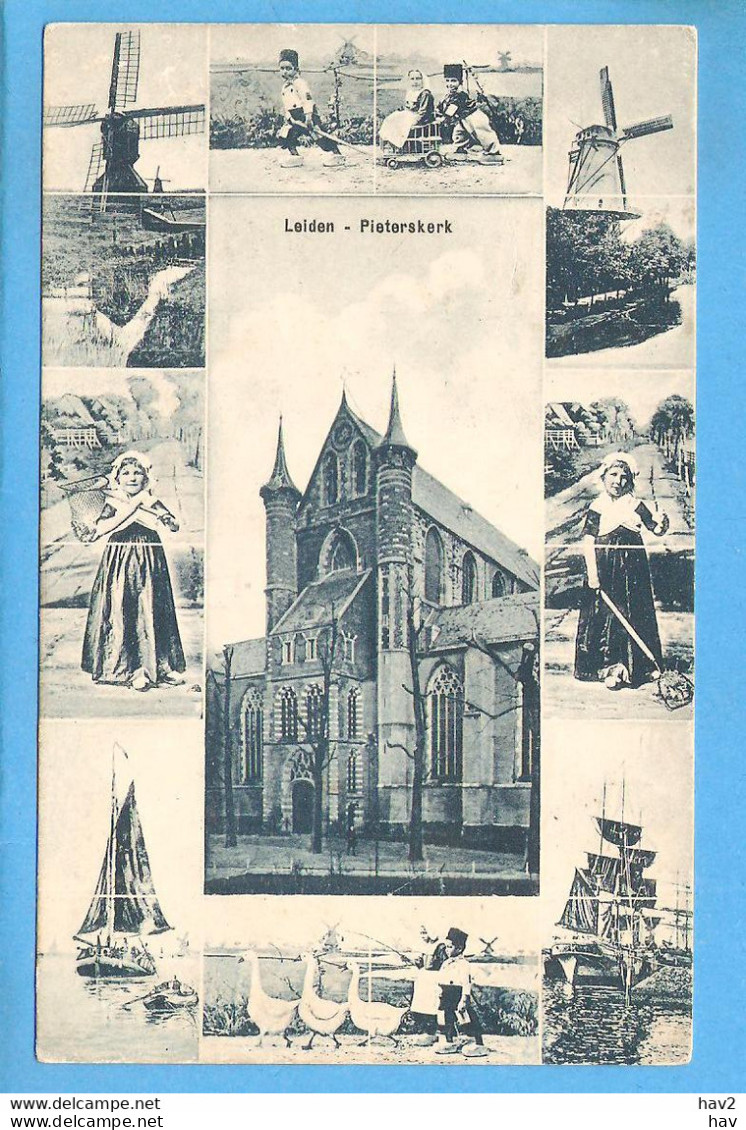 Leiden Pieterskerk Tegeltjeskaart Ca 1907 RY53438 - Leiden