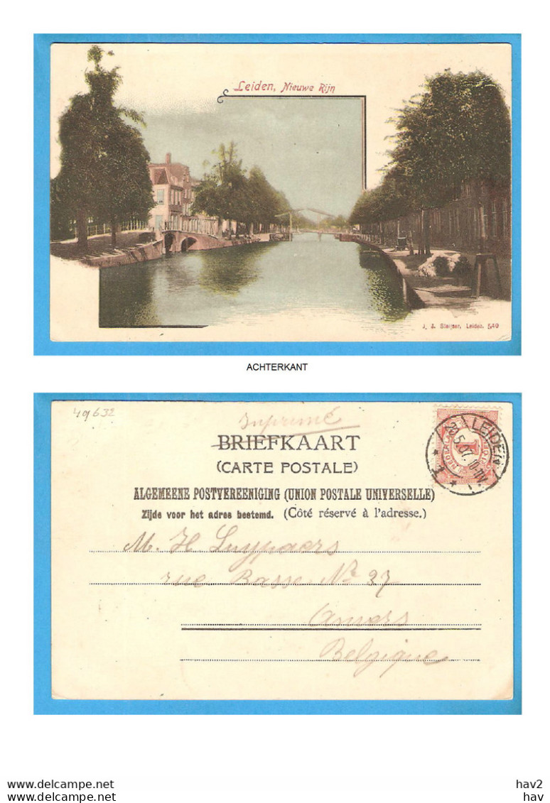 Leiden Nieuwe Rijn In Kader 1907 RY49632 - Leiden