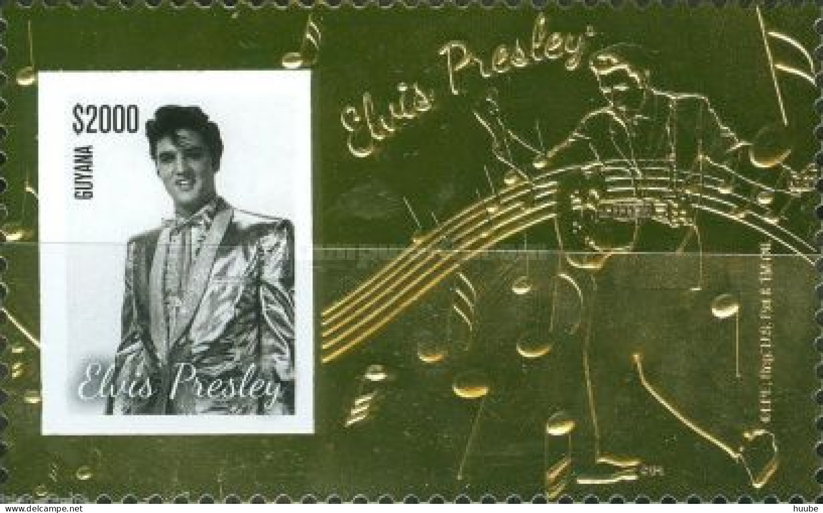 Guyana, 2014, Mi 8720, Elvis Presley (gold), 1v, MNH - Elvis Presley