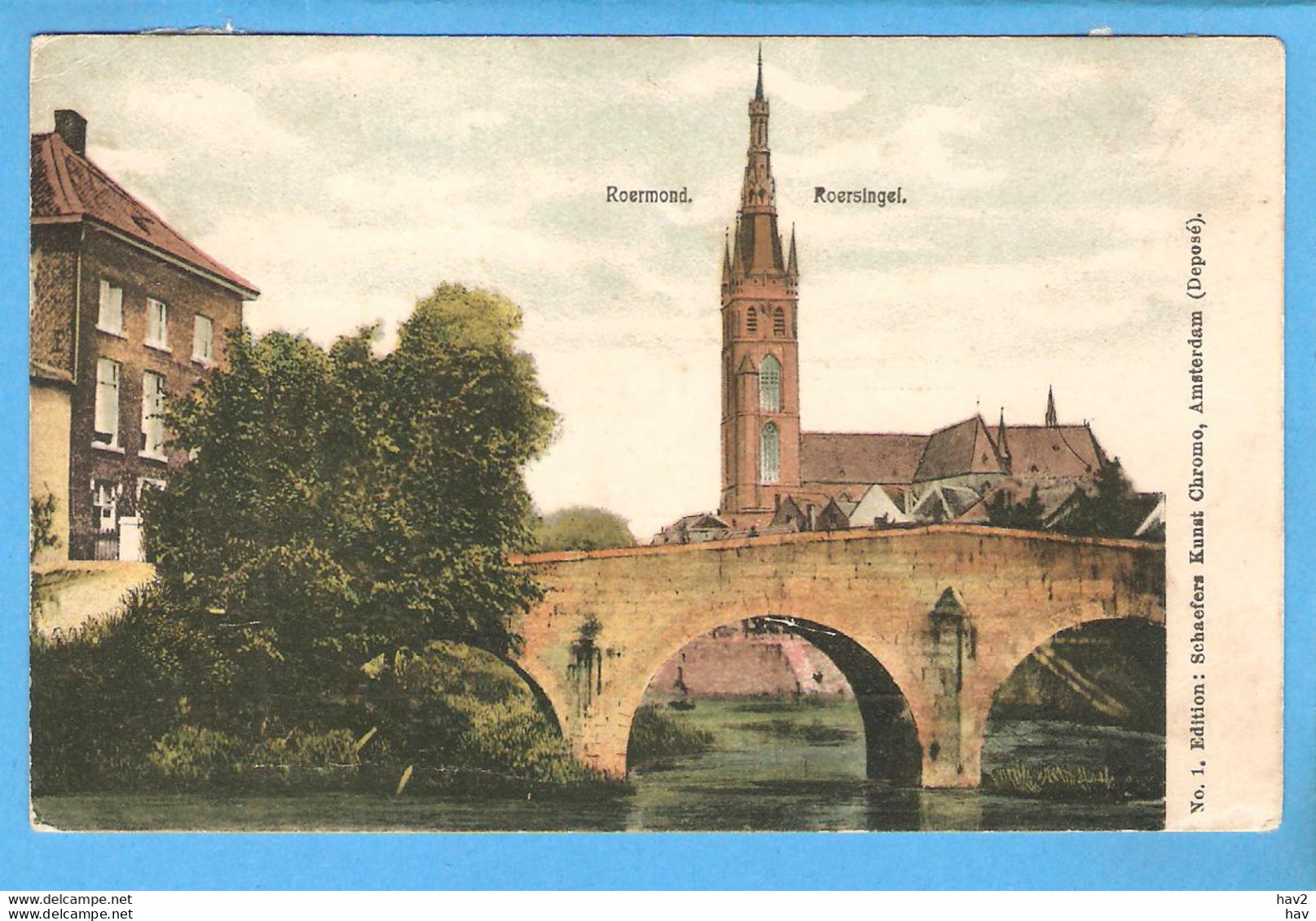 Roermond Roersingel Kerk Brug 1907 RY52975 - Roermond