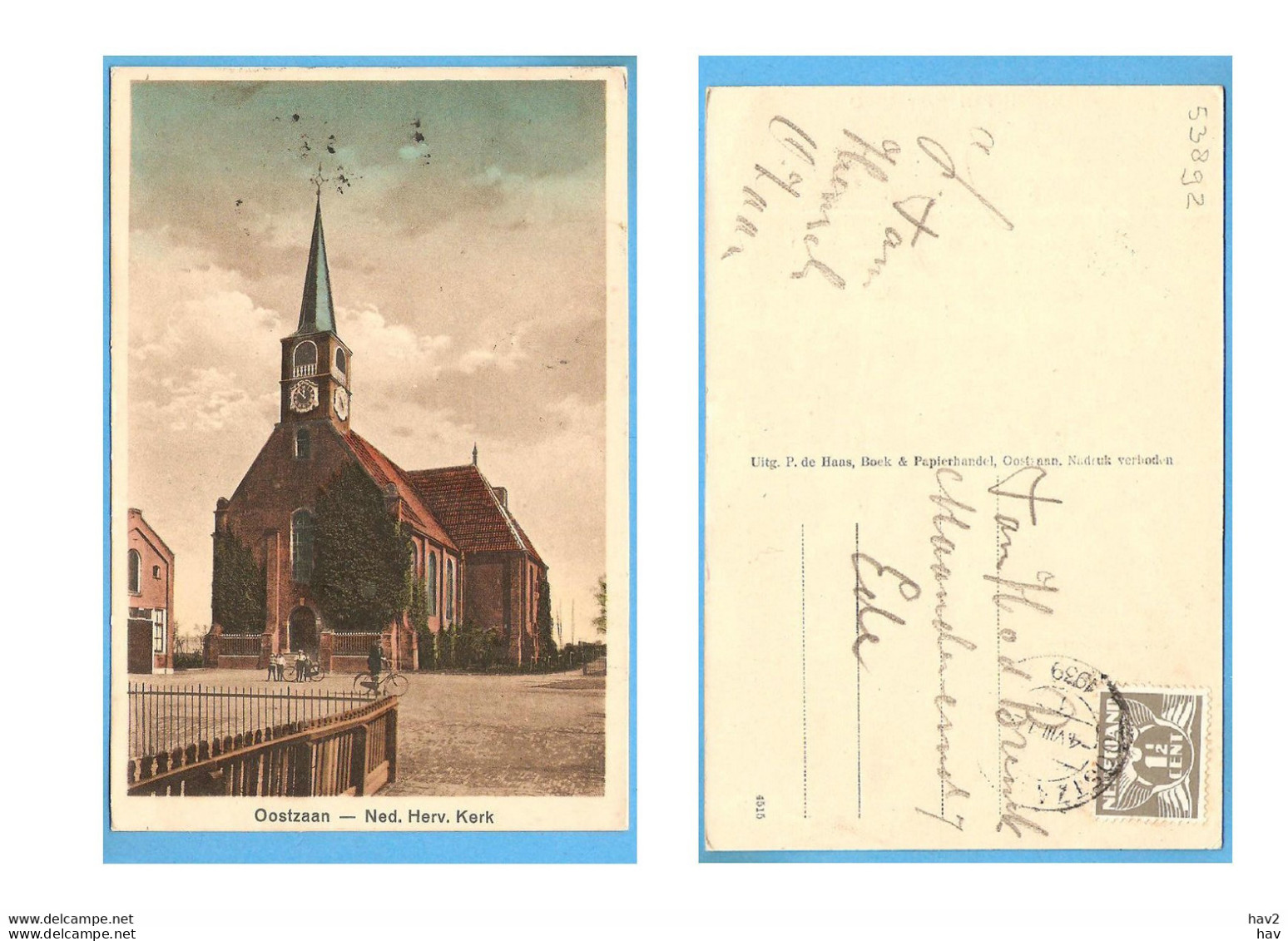 Oostzaan Ned Hervormde Kerk 1939 RY53892 - Zaanstreek