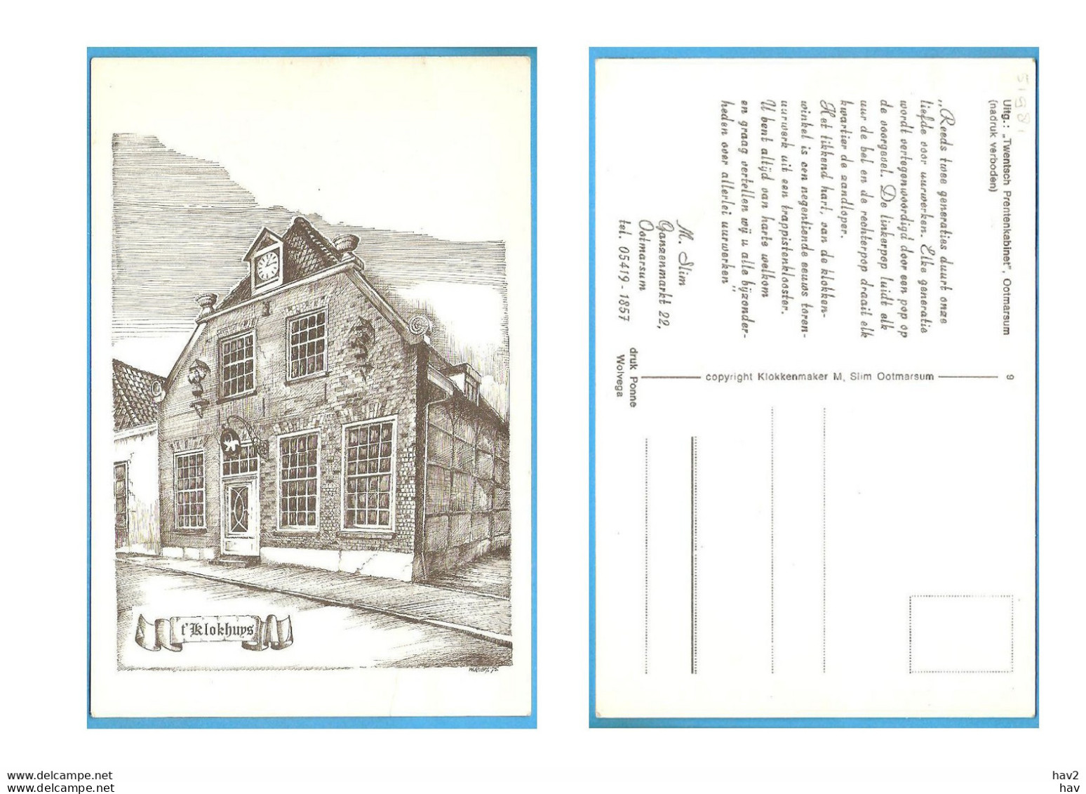 Ootmarsum Tekening Klokhuys Reclame RY51981 - Ootmarsum