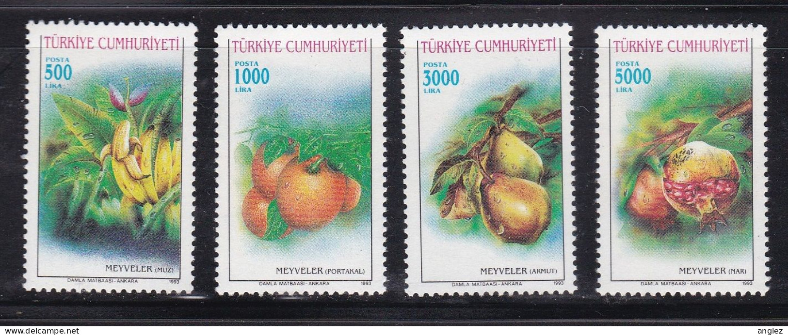 Turkey - 1993 Fruits - 4v MNH - Nuovi