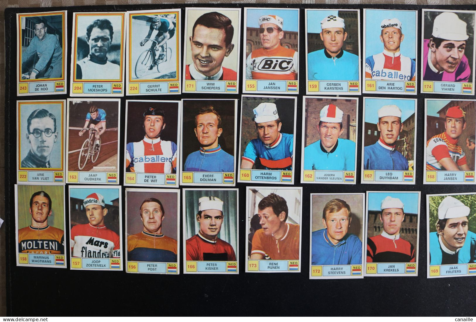 Lot 24 Cartes Panini,coureur Cyclistes-Bays-Bas (Holland)Joop Zoetemelk- René Pijnen-Cyclistes Tour De France SPRINT 71 - Niederländische Ausgabe