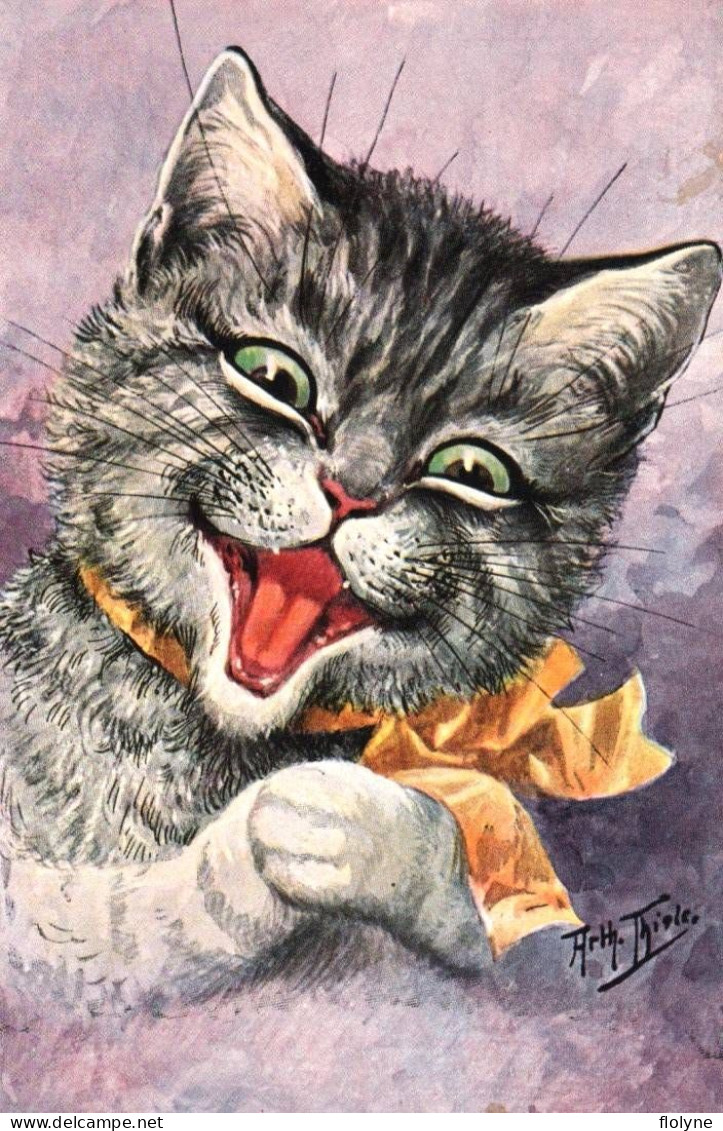 Chat - Cpa Illustrateur ARTHUR THIELE - Chat Et Son Bandeau Jaune - Oilette 959 P - Cat Katze - Thiele, Arthur