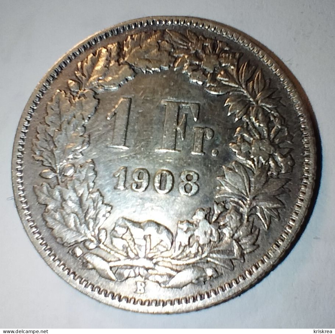 1 Franc Suisse 1908/B Berne En Argent. - Autres & Non Classés