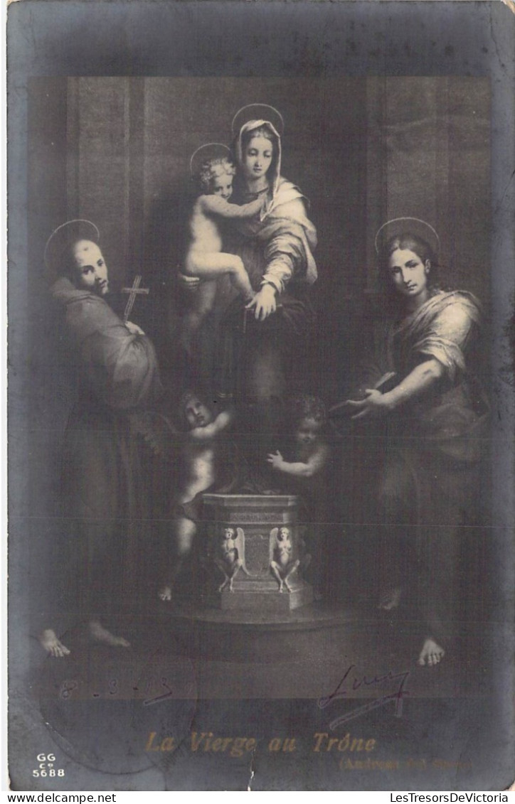 RELIGIONS - La Vierge Au Trône - Andreas Del Sarto - Carte Postale Ancienne - Maagd Maria En Madonnas