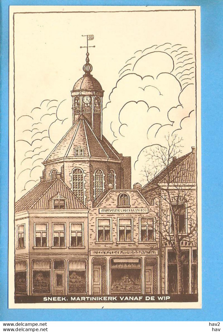 Sneek Tekening Martinikerk Vanaf De Wip RY54284 - Sneek