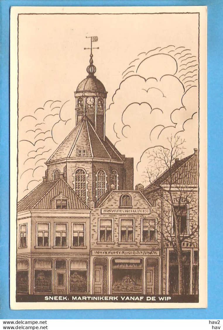 Sneek Houtsnede Martinikerk Vanaf De Wip RY54866 - Sneek