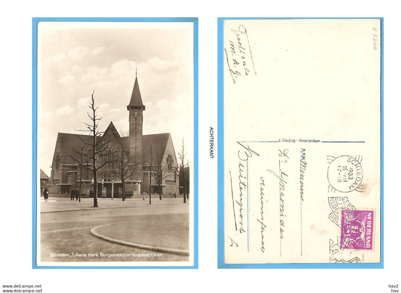 Schiedam Gereformeerde Juliana Kerk Knappertl 1933 RY53300 - Schiedam