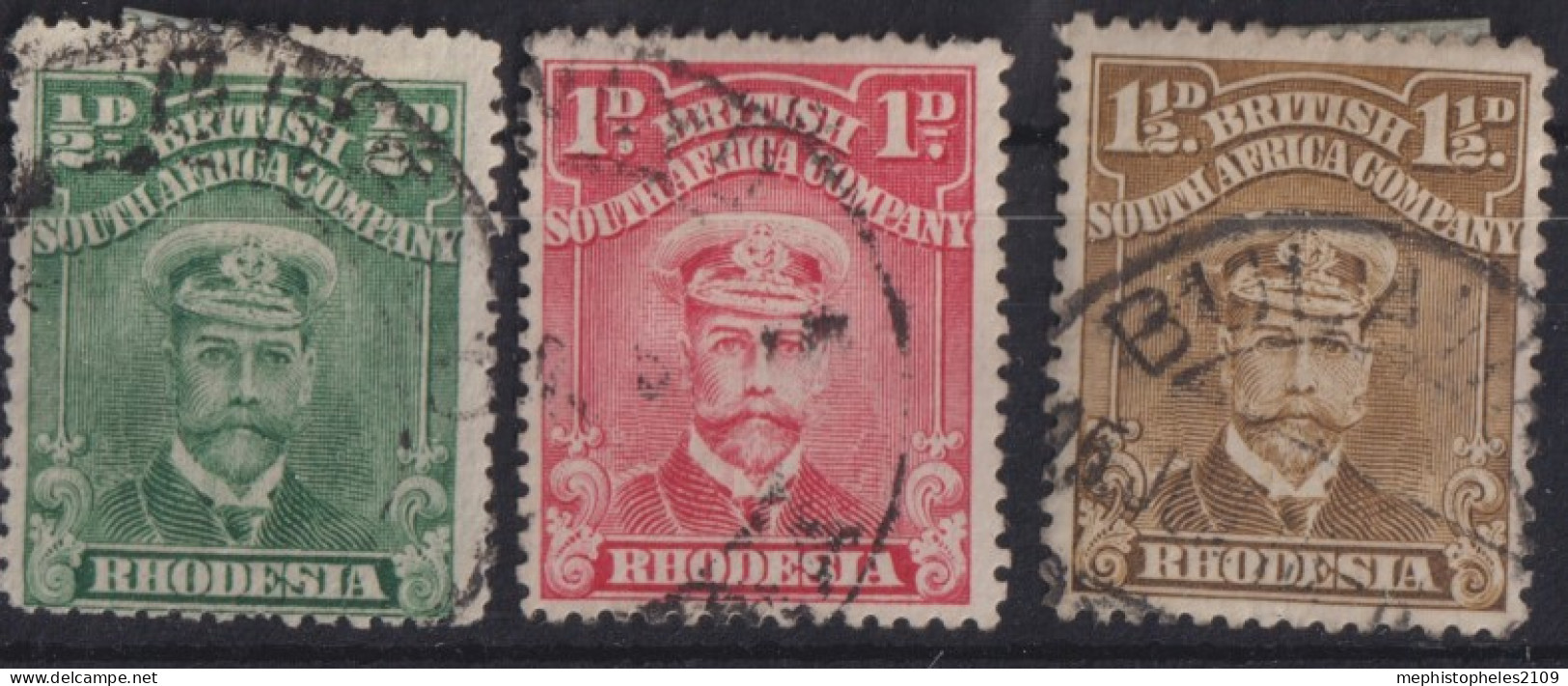 BRITISH SOUTH AFRICA COMPANY 1913 - Canceled - Sc# 119-121 - Ohne Zuordnung