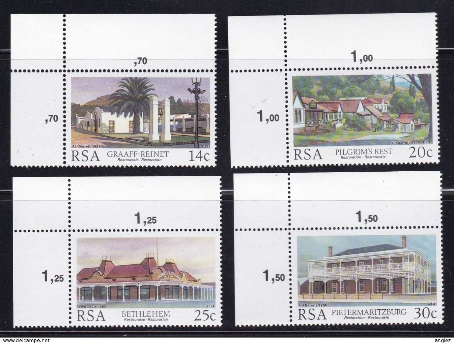 South Africa - 1986 Restoration Of Historic Buildings 4v MNH - Ongebruikt