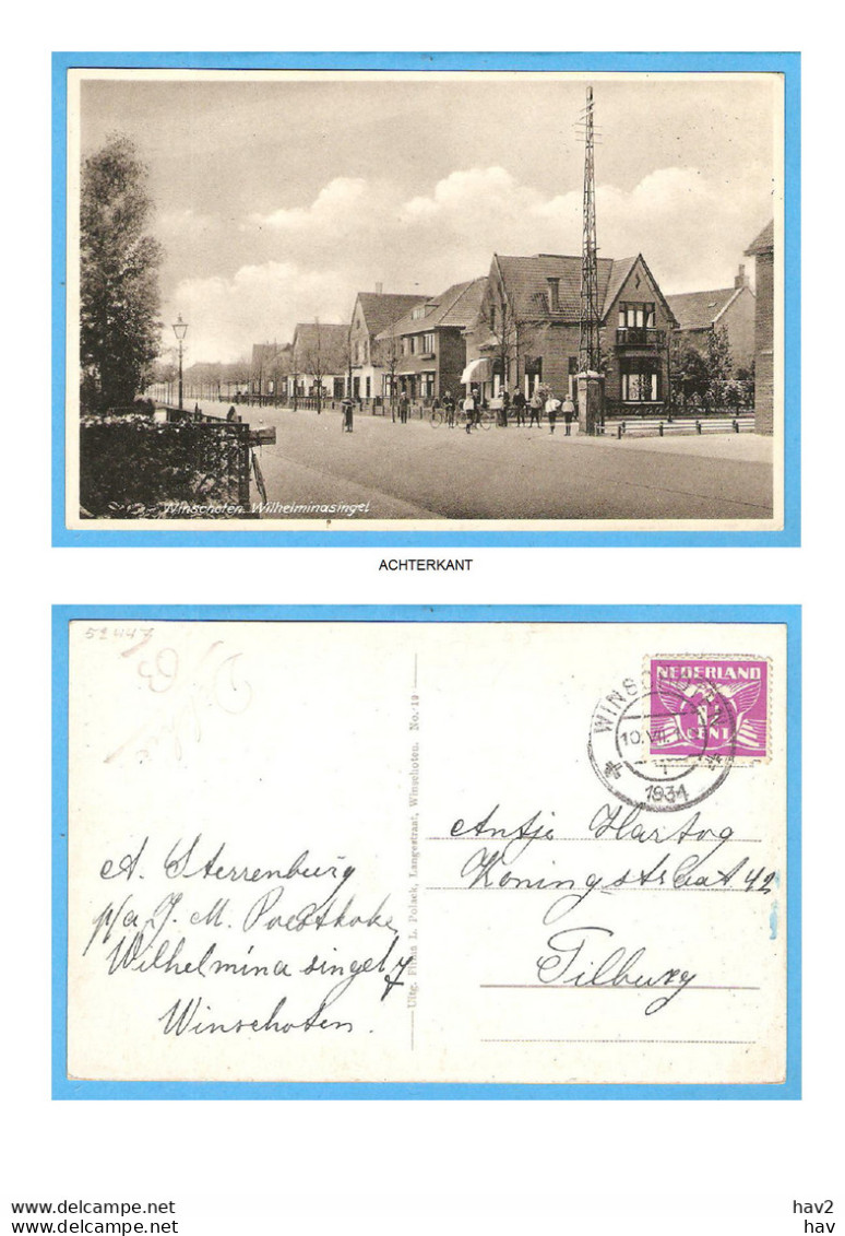 Winschoten Wilhelminasingel 1934 RY52447 - Winschoten