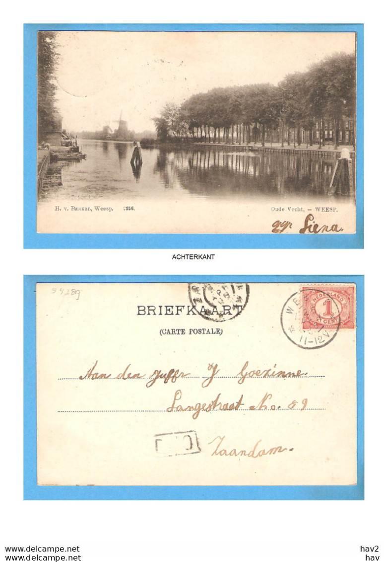 Weesp Molens Oude Vecht Ca 1903 RY54389 - Weesp